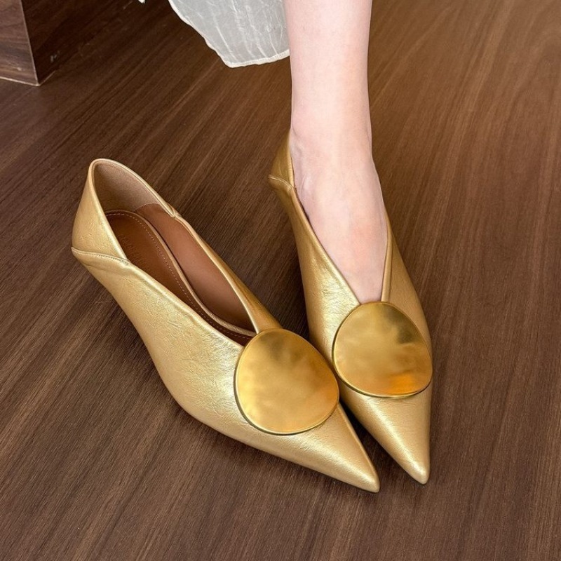 Women'S Fashion Shoes - 2025年春夏 ポインテッドトゥ スリッポン レディース フラットシューズ 女性用