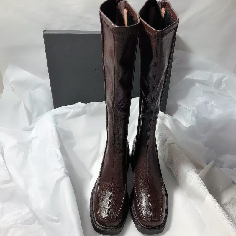 Women'S Fashion Knee High Boots - ラウンドトゥ厚底ロングブーツ（女性用）、2026年秋新作ハイカットファッションブーツ