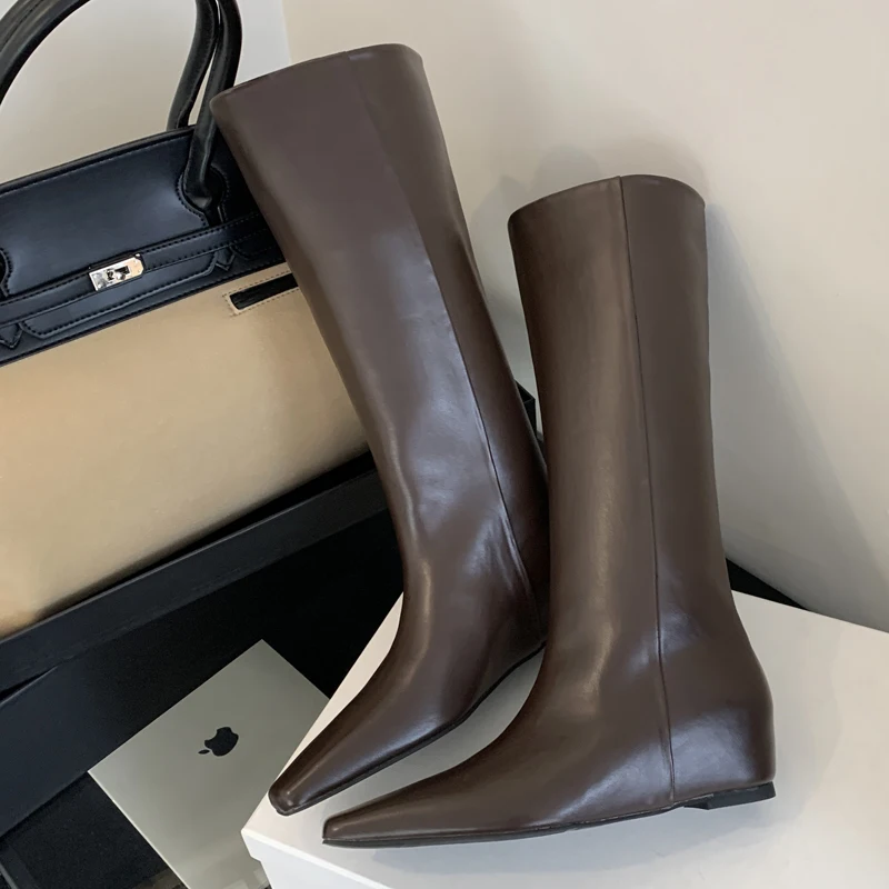 Women'S Fashion Knee High Boots - Eilyken ソフトレザー ポインテッドトゥ レディース ニーハイブーツ ファッション