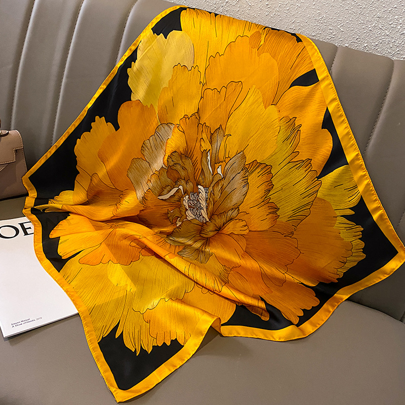 Women Fashion Necktie - シルクサテンヒジャーブスカーフ,70cm,プリント,女性用,豪華なネクタイ,ヘアアクセサリー,バンダナ,新コレクション