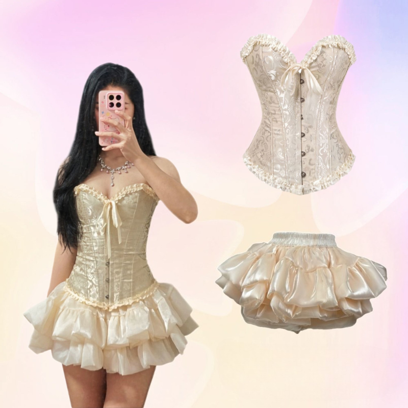 Women'S Fashion Vest Tops - フランス エレガント ヴィンテージ ツーピースセット レディース スウィートスパイス