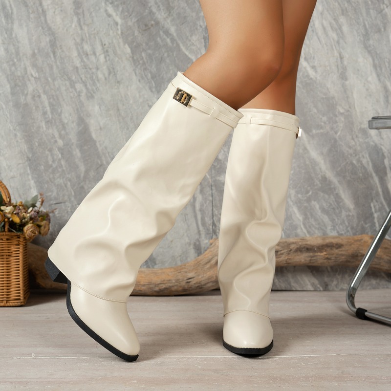 春・秋の新作シンプルスタイルレディースニーハイブーツ 202 - Women'S Fashion Knee High Boots のレビューと価格