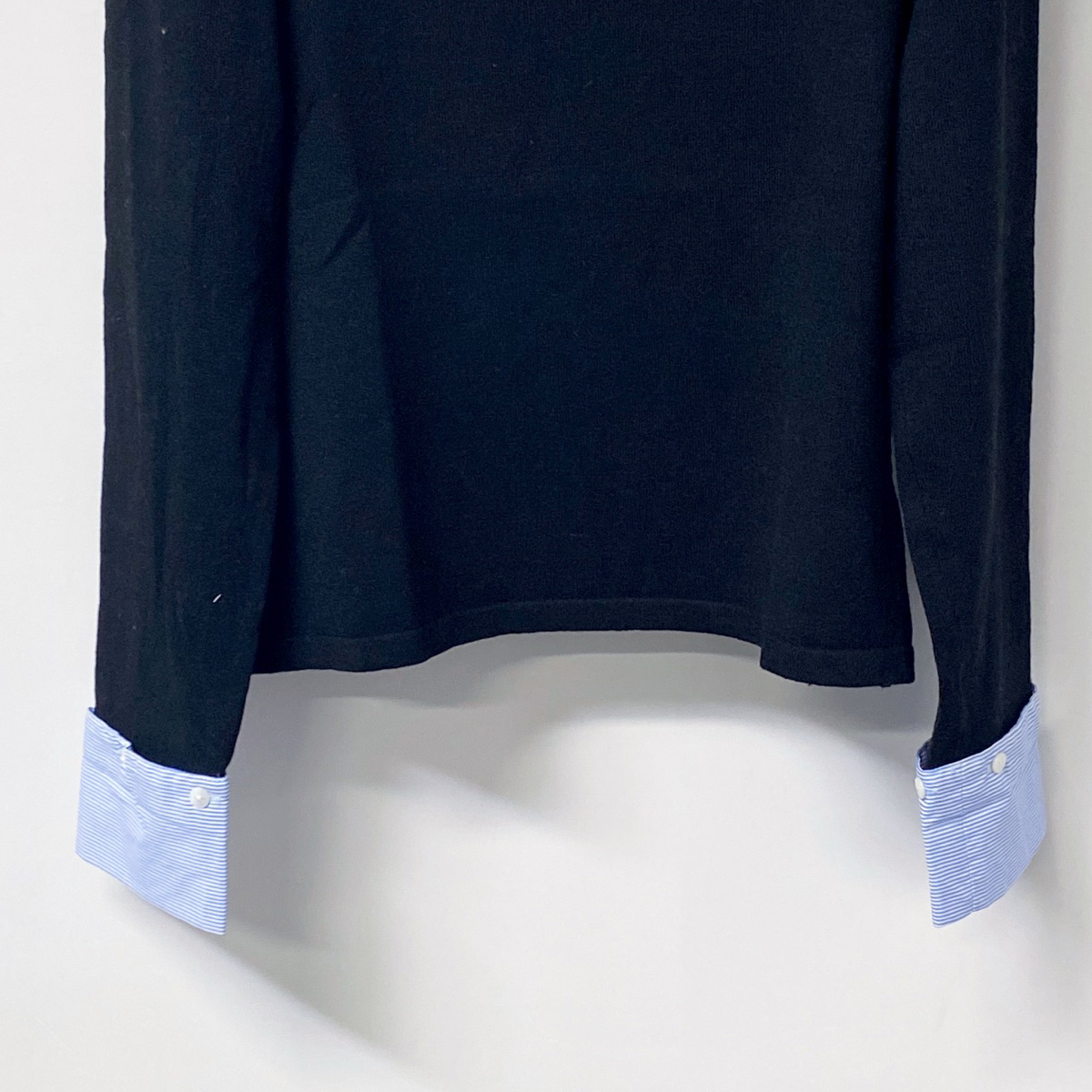 高品質の女性用タイネックニットトップ、ストライプのコントラス - Women Fashion Necktie のレビューと価格