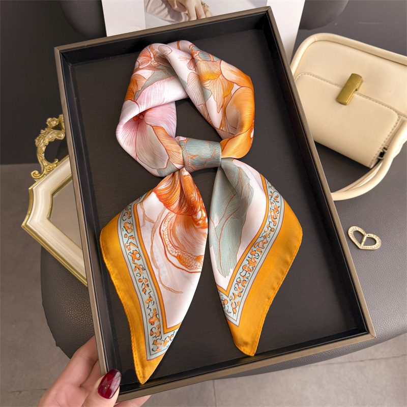 2026年新作 花柄プリント ヒジャブ シルク スクエアスカ - Women Fashion Necktie のレビューと価格