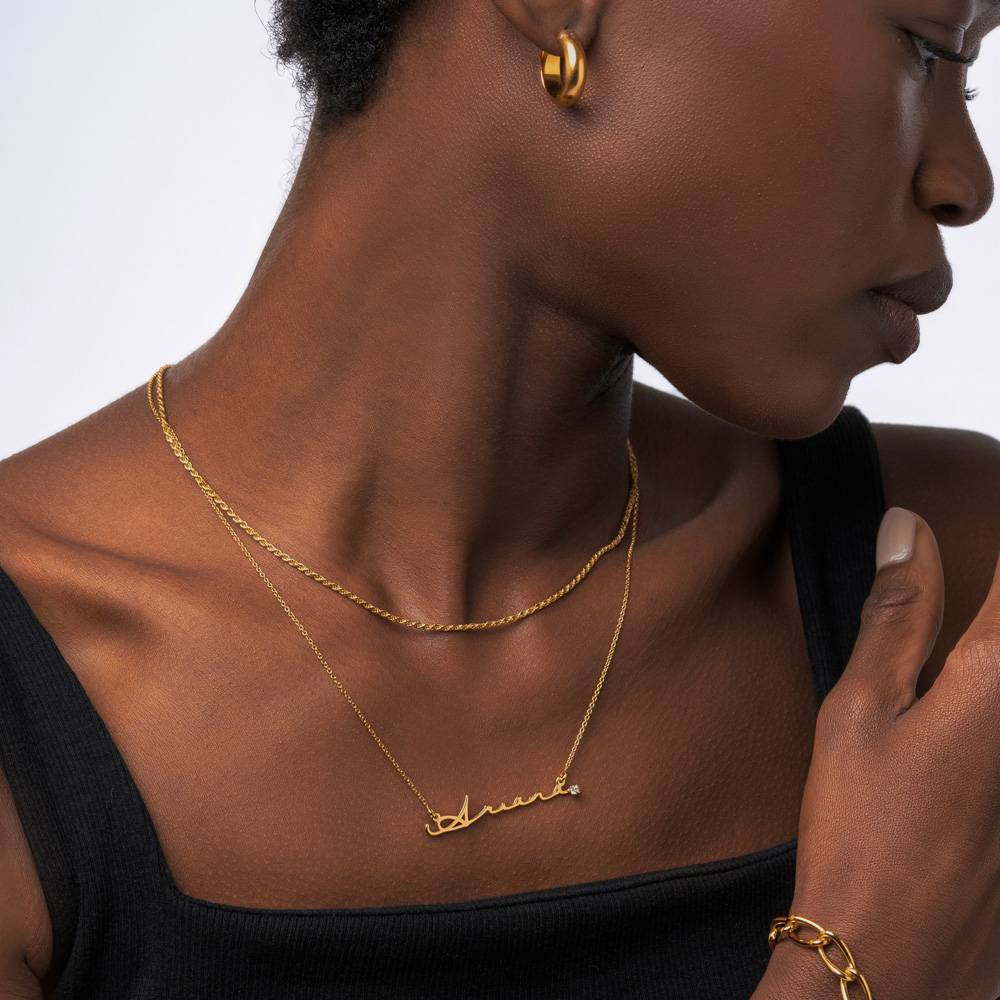 女性のためのステンレス鋼のネックレス,ダイヤモンド,名前,ゴ - Women Fashion Names のレビューと価格