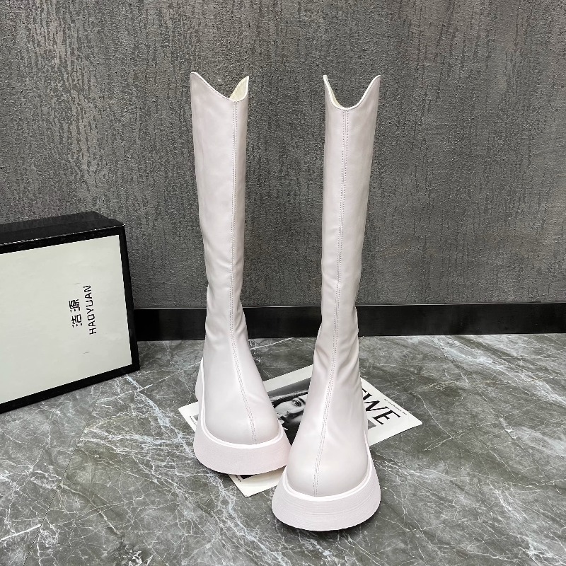 2025年秋冬ファッションジッパーデザインレジャーニーブーツ - Women'S Fashion Knee High Boots のレビューと価格
