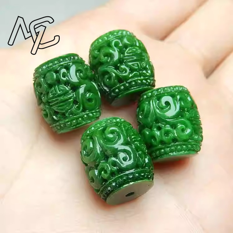 5pc ナチュラルグリーンヒスイ彫刻ビーズ DIY ブレスレ - Women'S Fashion Jewellery のレビューと価格