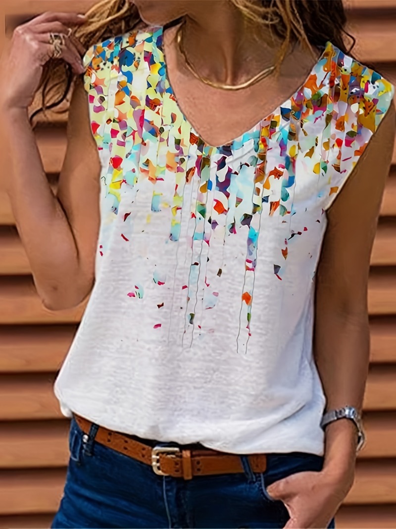 女性用Vネックノースリーブトップ,ルーズカジュアルウェア,フ - Women'S Fashion Vest Tops のレビューと価格