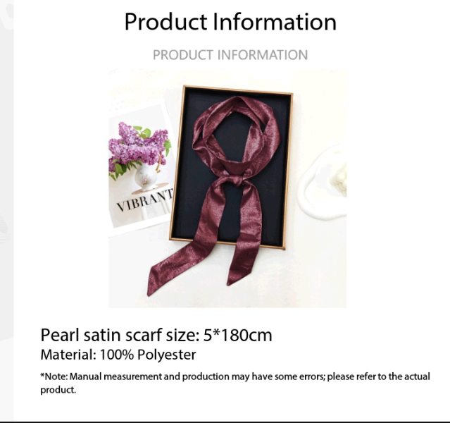 女性用光沢のあるスリムスカーフ 多機能ヘアバンド ネクタイ  - Women Fashion Necktie のレビューと価格