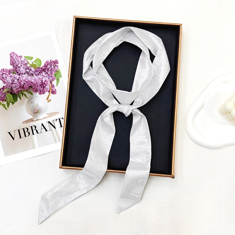 女性用光沢のあるスリムスカーフ 多機能ヘアバンド ネクタイ  - Women Fashion Necktie のレビューと価格