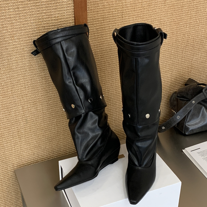 Eilyken 新ファッション ポインテッドトゥ レディース - Women'S Fashion Knee High Boots のレビューと価格