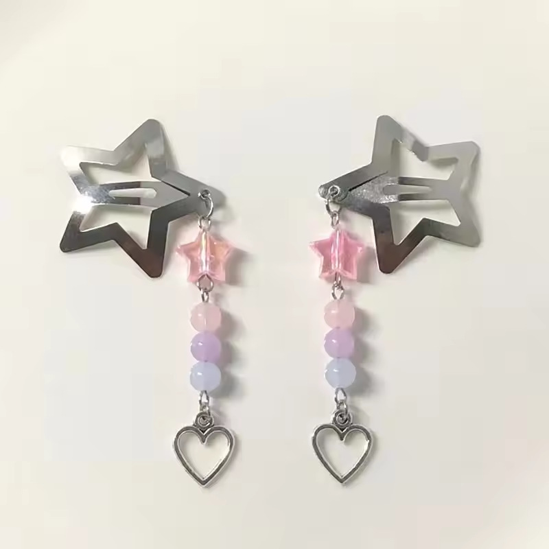 2 個韓国新ファッション五芒星タッセルサイドヘアクリップ女性 - Women'S Fashion Korea のレビューと価格
