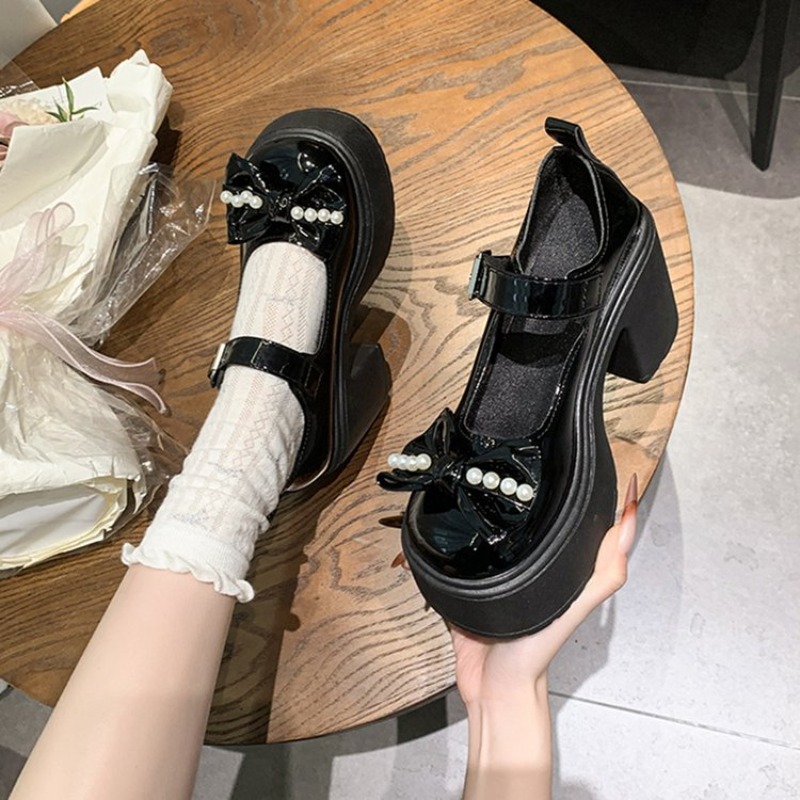 2026 ロリータシューズ黒スーパーハイヒールメアリージェー - Women'S Fashion Shoes のレビューと価格