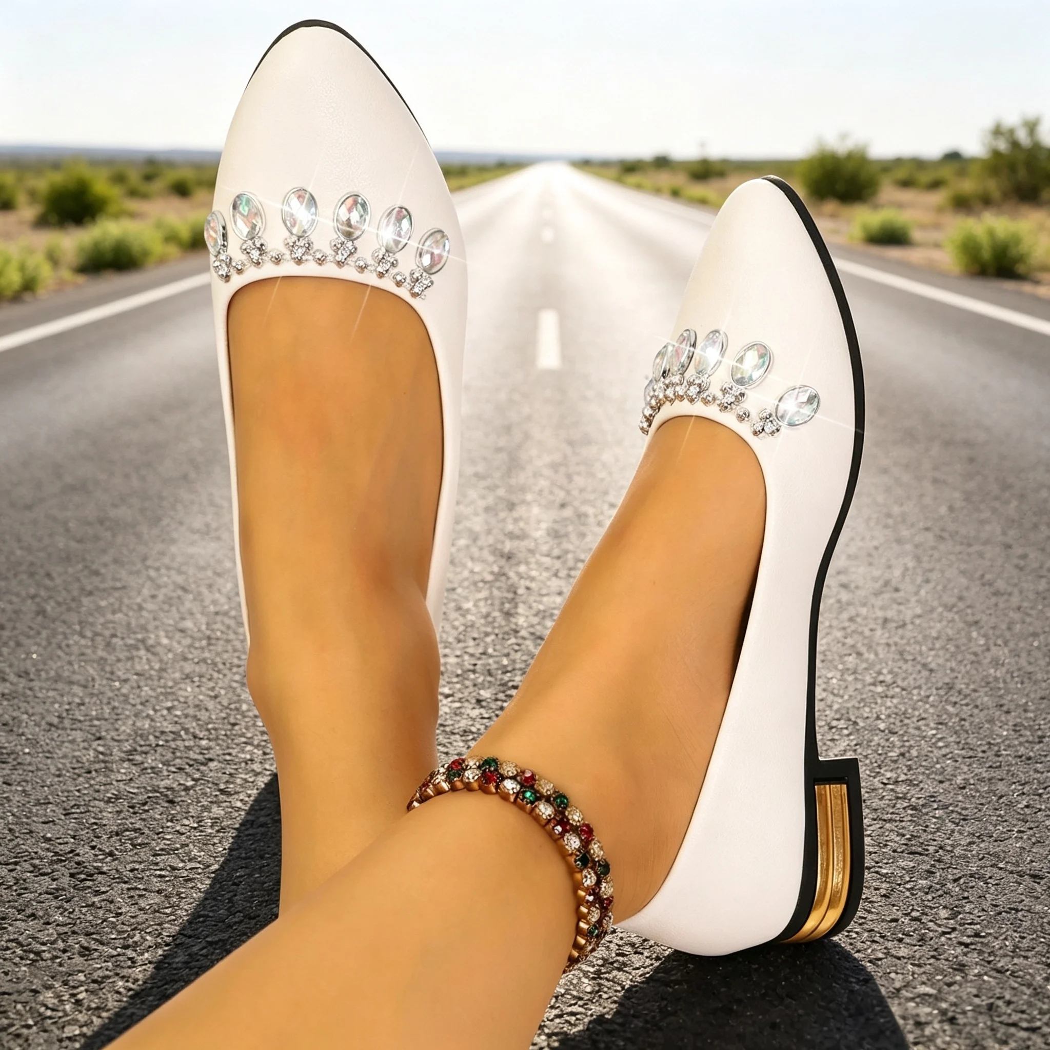レディースフラットシューズ ポインテッドトゥ バレエシューズ - Women'S Fashion Shoes のレビューと価格