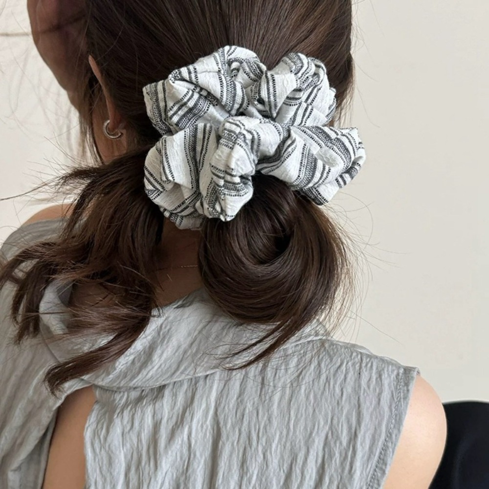 2025年韓国ファッションストライプヘアゴム女の子用ブルーシ - Women'S Fashion Korea のレビューと価格
