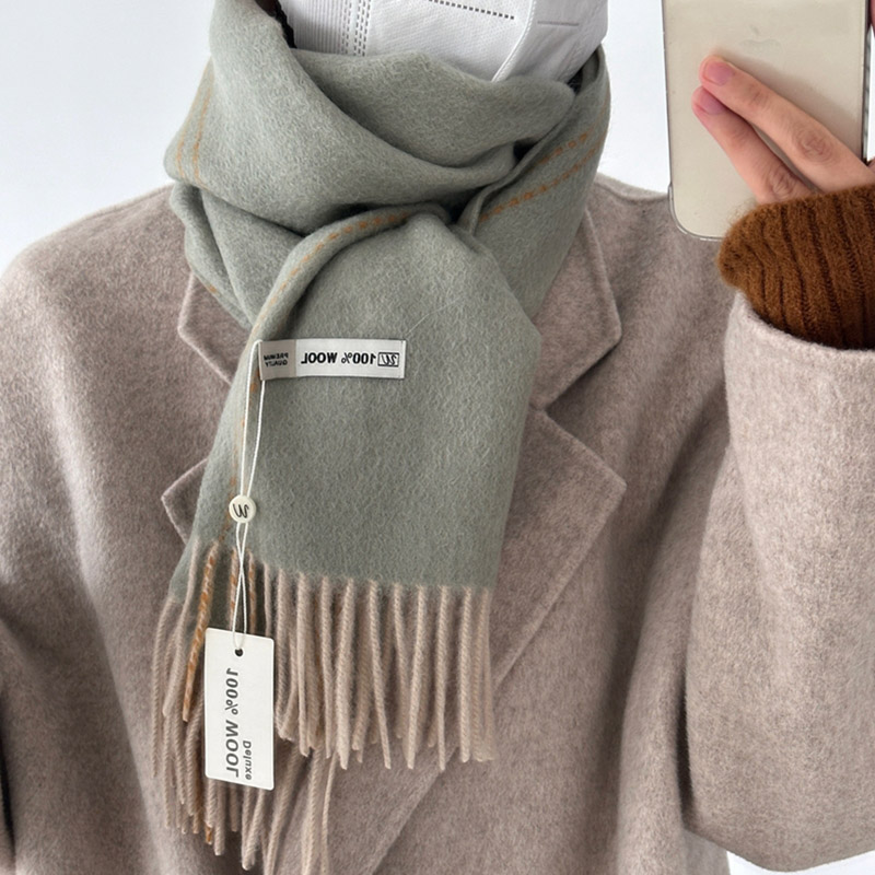 エレガントな良質 100% ウールスカーフ女性男性秋冬ネッカ - Women'S Fashion Korea のレビューと価格
