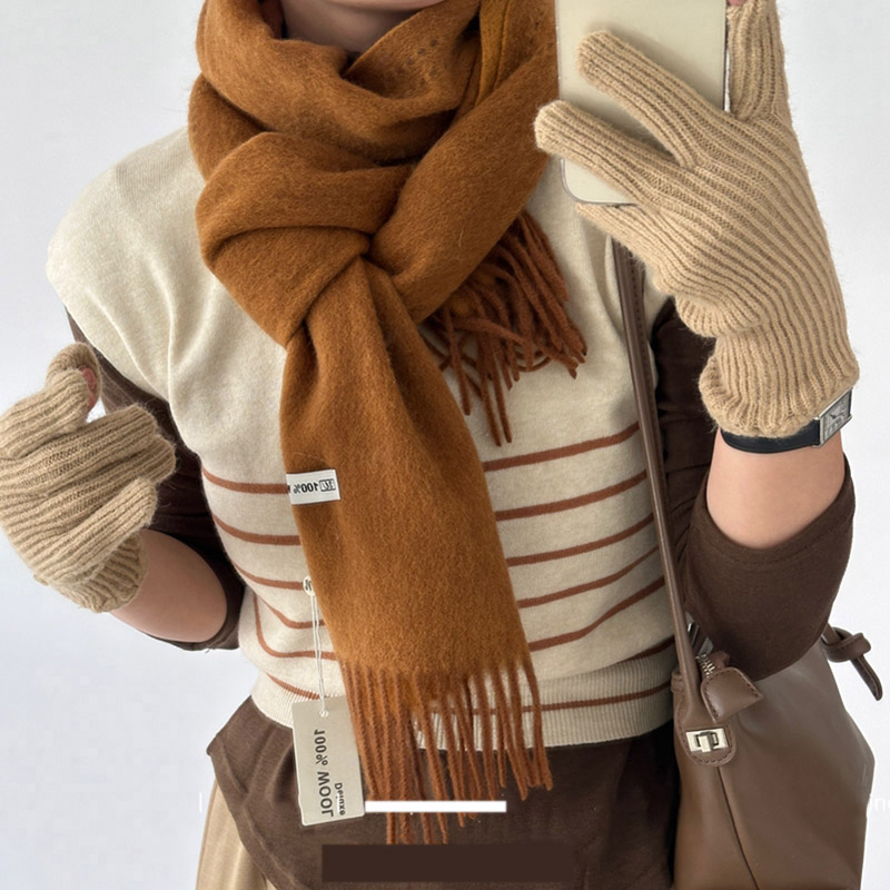 エレガントな良質 100% ウールスカーフ女性男性秋冬ネッカ - Women'S Fashion Korea のレビューと価格