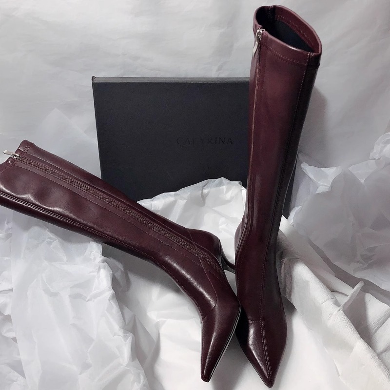 秋の新作、スティレットヒールのファッションブーツ。女性用、ポ - Women'S Fashion Knee High Boots のレビューと価格