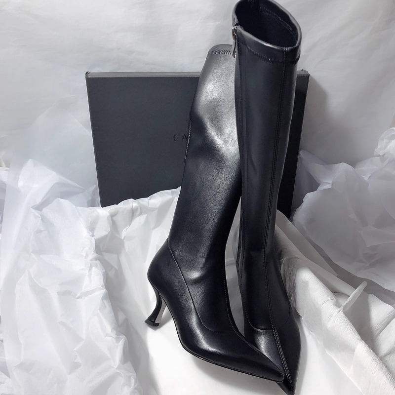 秋の新作、スティレットヒールのファッションブーツ。女性用、ポ - Women'S Fashion Knee High Boots のレビューと価格
