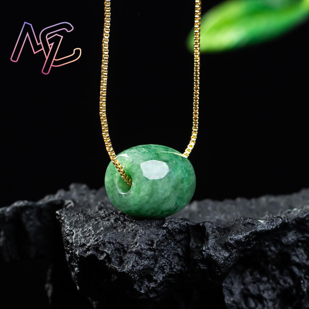 天然本翡翠ビーズペンダントミャンマー翡翠ネックレスデザイナー - Women'S Fashion Jewellery のレビューと価格