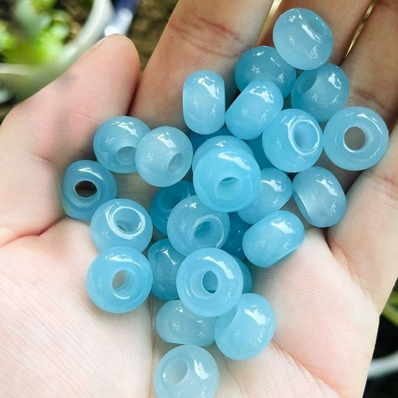 10個入り 天然の海藍色の宝石ビーズ 大穴タイプ DIYブレ - Women'S Fashion Jewellery のレビューと価格