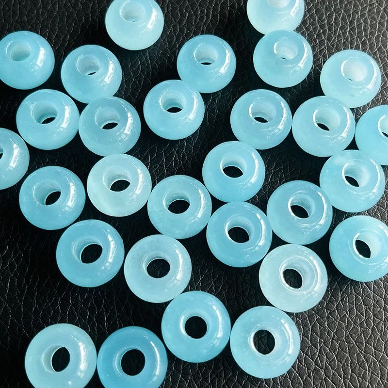 10個入り 天然の海藍色の宝石ビーズ 大穴タイプ DIYブレ - Women'S Fashion Jewellery のレビューと価格